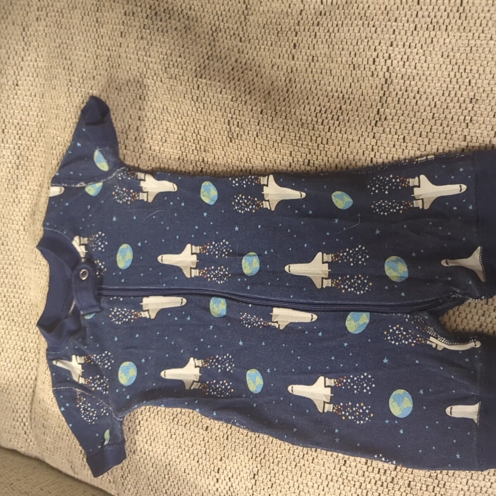 Spaceship and earth Hanna Anderson romper, 3-6mo